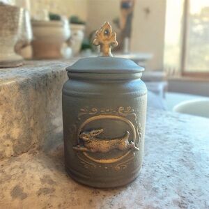 Elegant Spring Decorative Cookie Jar w/Bunny Mould.